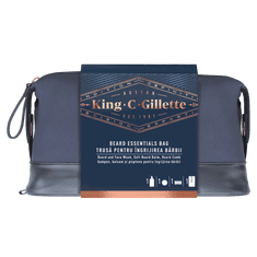 Gillette King C. Gillette: Prípravok Na Umývanie fúzov a Tváre + Balzam + Hrebeň 