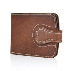 VegaLM Elegantná UNISEX kožená peňaženka v hnedej farbe, ručne tamponovaná