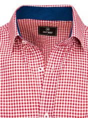 Dstreet Pánska košeľa s krátkym rukávom Nalnt červeno-biela M