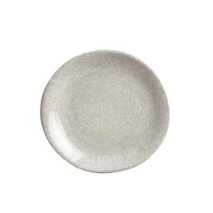 MIJ Veľký plytký tanier 25 cm bielo-sivý