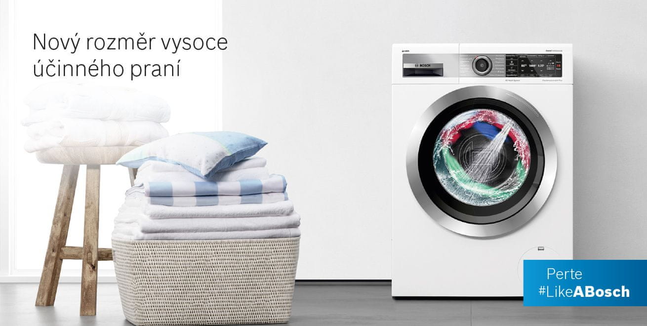 Spredu plnená automatická práčka Bosch WAV28MH0BY 4D Wash System s funkciou Intensive Plus