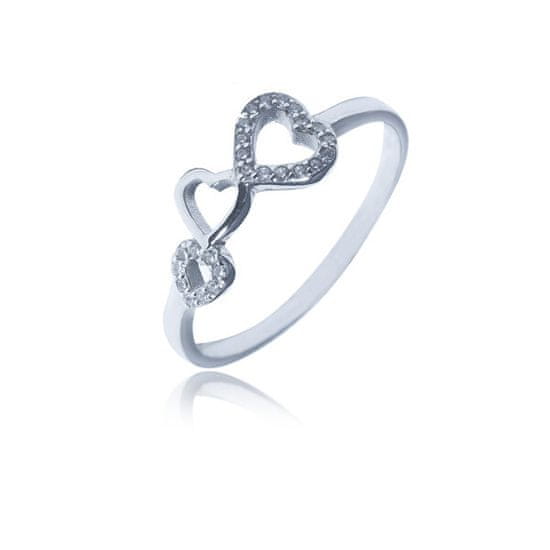 JVD Romantický strieborný prsteň so zirkónmi SVLR0330XH2BI