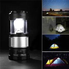 Alum online Multifunkčná prenosná solárna kempingová lampa so žiarivkou + LED svietidlo 