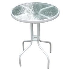 ST LEISURE EQUIPMENT Stôl LEQ BRENDA, 72x60 cm, sklo, biely 802126