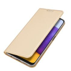 Dux Ducis Skin Pro knižkové kožené puzdro na Samsung Galaxy A22 4G, zlaté