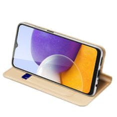 Dux Ducis Skin Pro knižkové kožené puzdro na Samsung Galaxy A22 4G, zlaté