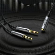 Ugreen AV193 audio kábel 3.5mm F/2xM 20cm, čierny