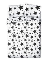 FARO Textil Francúzske obliečky Hviezdy čiernobiele Bavlna, 220/200, 2x70/80 cm