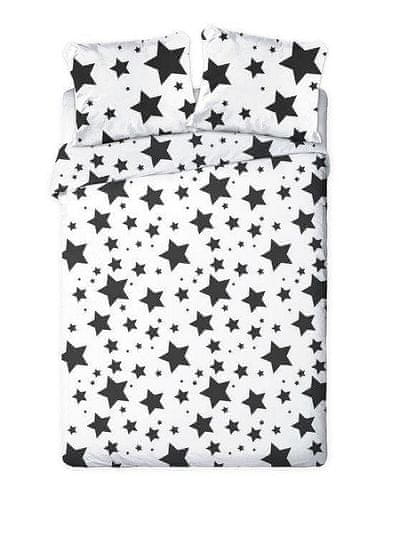 FARO Textil Francúzske obliečky Hviezdy čiernobiele Bavlna, 220/200, 2x70/80 cm