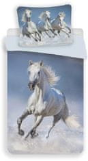 Jerry Fabrics Bavlnené obliečky, Horses White, 140 x 200