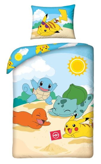 Halantex Posteľná Bielizeň, Pokémon Pláž, Bavlna, 140 X 200 Cm, 70 X 90 Cm