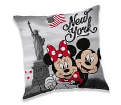 Jerry Fabrics Vankúšik Mickey a Minnie New York Polyester, 40/40 cm
