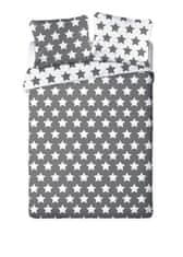 FARO Textil Francúzske obliečky Hviezdy šedé Bavlna, 220/200, 2x70/80 cm