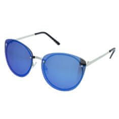 Oem slnečné okuliare oversize Plate stříbrné rámčeky modrá skla