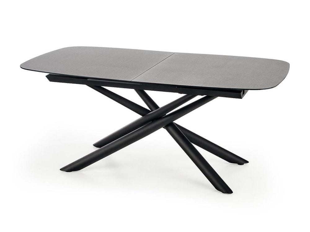 Halmar Rozkladací jedálenský stôl Capello - tmavosivá / čierna