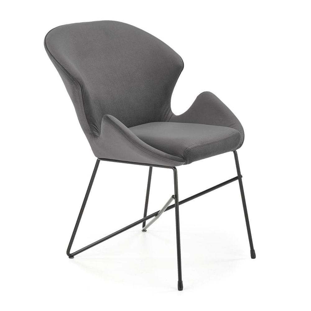 Halmar Jedálenská stolička K458 - sivá / čierna