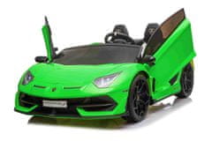Beneo Elektrické autíčko Lamborghini Aventador 12V Dvojmiestne, 2,4 GHz DO, USB, mäkké EVA kolesá