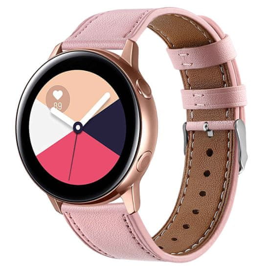 BStrap Leather Italy remienok na Samsung Galaxy Watch 42mm, pink