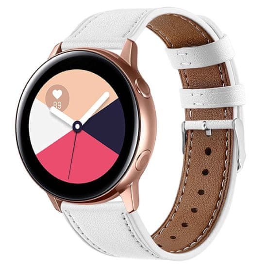 BStrap Leather Italy remienok na Huawei Watch GT3 42mm, white