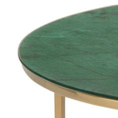 Design Scandinavia Konferenčný stolík Alisma, 80 cm, zelený mramor