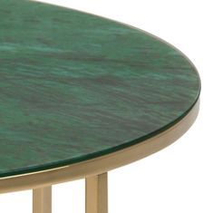 Design Scandinavia Konferenčný stolík Alisma, 80 cm, zelený mramor