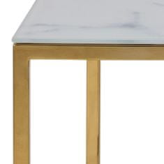Design Scandinavia Konferenčný stolík Alisma, 90 cm, biela / zlatá