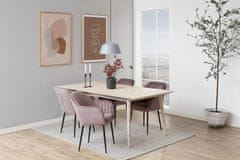 Design Scandinavia Jedálenská stolička s opierkami Ema, zamat, ružová / čierna