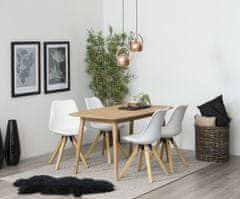 Design Scandinavia Jedálenská stolička Dima (SET 2ks), syntetická koža, biela / prírodná