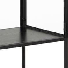 Design Scandinavia Vitrína Seaford, 185,6 cm, čierna