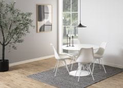 Design Scandinavia Jedálenská stolička Eris (SET 2ks), syntetická koža, biela