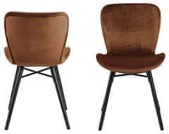 Design Scandinavia Jedálenská stolička Batilda (SET 2ks), zamat, červenohnedá
