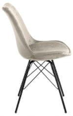Design Scandinavia Jedálenská stolička Eris (SET 2ks), zamat, krémová