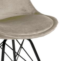 Design Scandinavia Jedálenská stolička Eris (SET 2ks), zamat, krémová