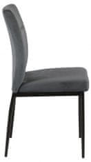 Design Scandinavia Jedálenská stolička Demi (SET 2ks), zamat, tmavo šedá