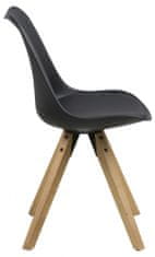 Design Scandinavia Jedálenská stolička Dima (SET 2ks), syntetická koža, čierna/hnedá
