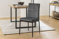 Design Scandinavia Jedálenská stolička Demi (SET 2ks), zamat, tmavo šedá