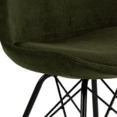 Design Scandinavia Jedálenská stolička Eris (SET 2ks), textil, olivová