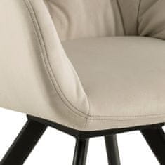 Design Scandinavia Jedálenská stolička s opierkami Lola, zamat, béžová
