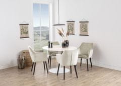 Design Scandinavia Jedálenská stolička s opierkami Ema, zamat, béžová / čierna