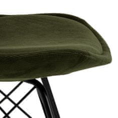 Design Scandinavia Jedálenská stolička Eris (SET 2ks), textil, olivová