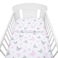 NEW BABY 2-dielna posteľná bielizeň 90/120 cm bieli motýli