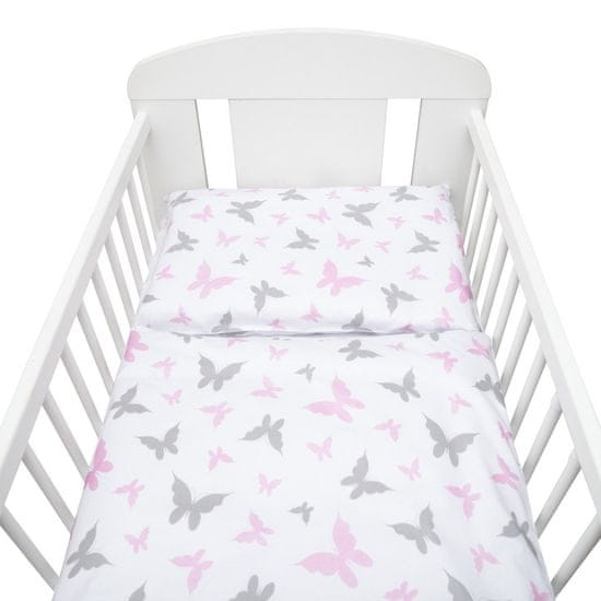 NEW BABY 2-dielne posteľné obliečky 90/120 cm biele motýle