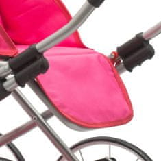 NEW BABY Detský Retro kočík pre bábiky 2v1 Anetka ružový s bodkami