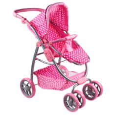 Baby Mix Multifunkčný kočík pre bábiky Jasmínka svetlo ružový