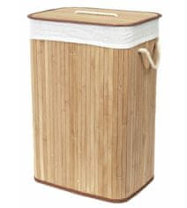 Compactor Bambusový kôš na bielizeň s vekom Bamboo - obdĺžnikový, prírodný, 60 x 40 x 30 cm