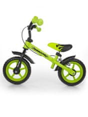 Spokey Detské odrážadlo bicykel Milly Mally Dragon s brzdou green