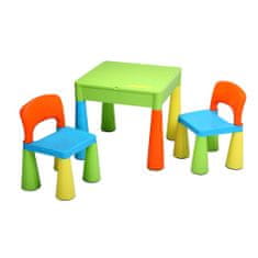 NEW BABY Súprava detského stola a dvoch stoličiek multi color