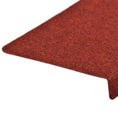 Vidaxl Nášľapy na schody 5 ks bordové červené 65x25 cm vpichovaná textília