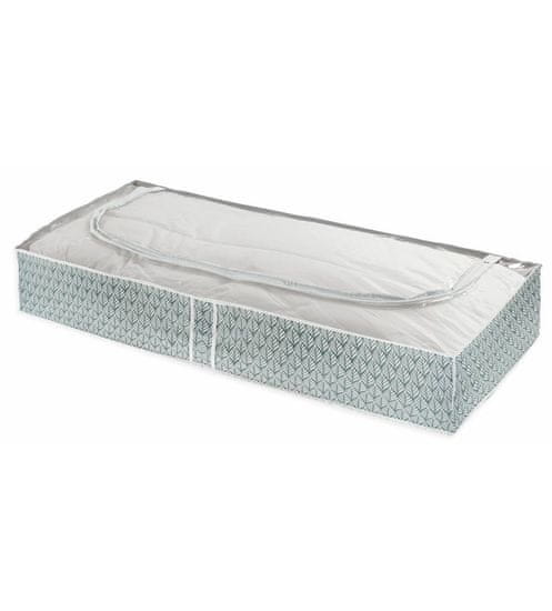 Compactor Nízky textilný úložný box MISSY 107 x 46 x 16 cm, modro-biely
