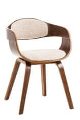 BHM Germany Jedálenská stolička Kingston, textil, orech / krémová
